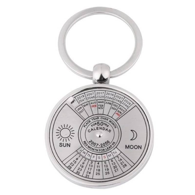 50 Year Perpetual Calendar Keychain - Silver_resized