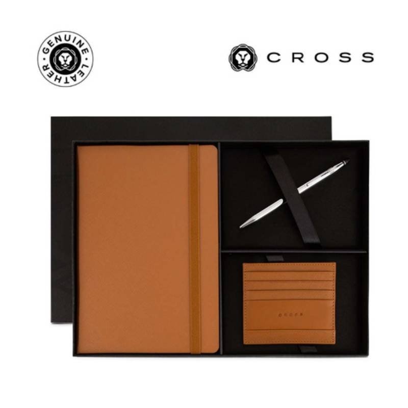 Cross Click™ Chrome Ballpoint Pen with Notebook and Cardholder Gift Set _resized