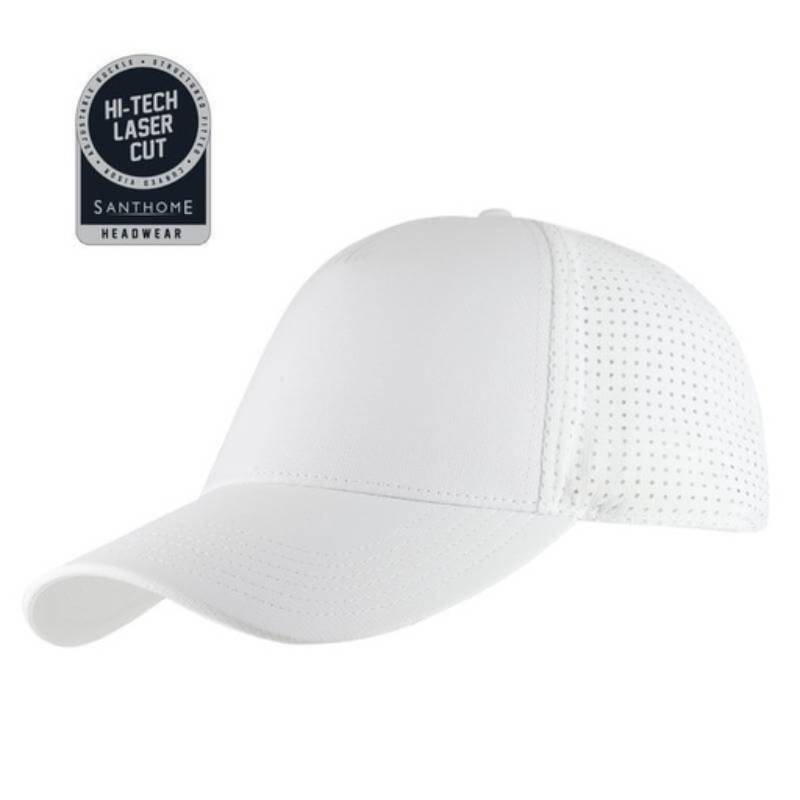Santhome 5 Panel DryNCool® Sports Cap - White_resized
