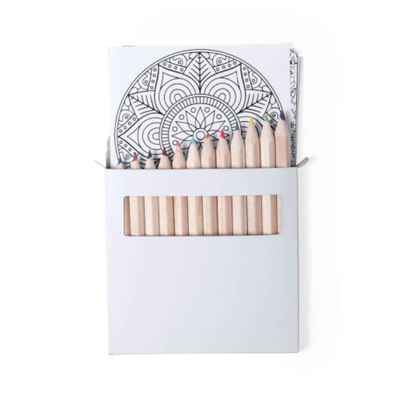 Set Of 12 Pencils And 12 Coloring Sheets With Mandala Designs_resized
