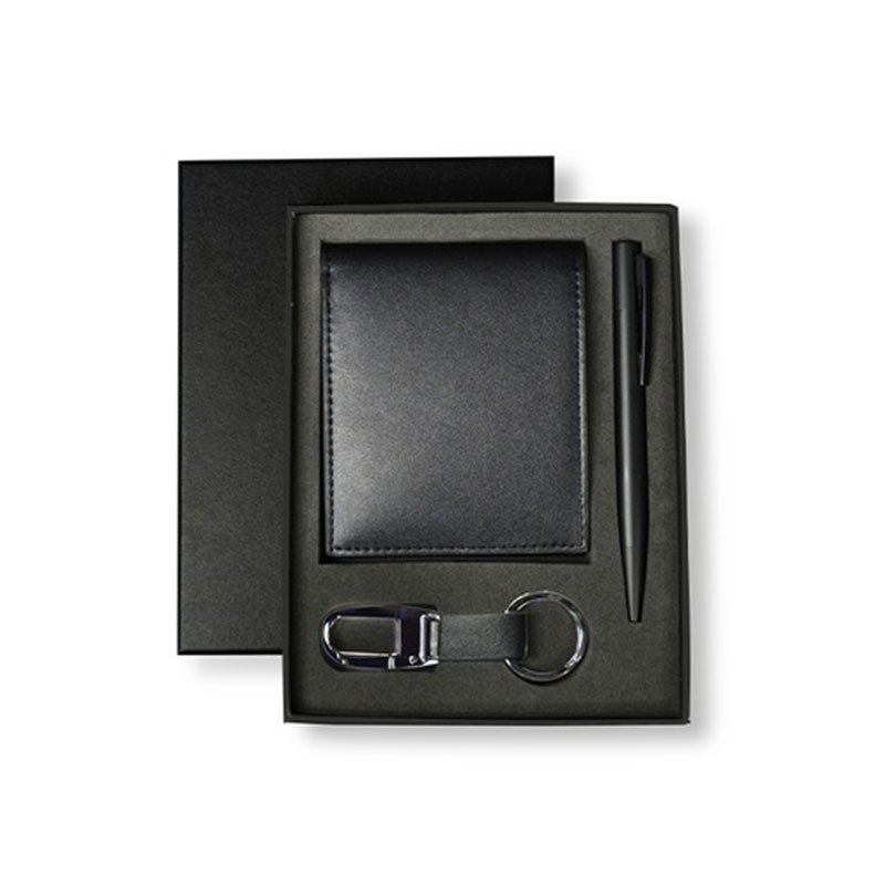 Set-of-Men's-Wallet,-Key-Chain-and-Pen--