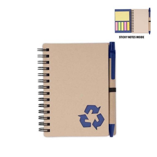 eco-neutral A6 Notepad & Pen Set with Sticky Note - Navy Blue.jpg