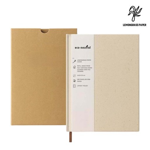 eco-neutral Lemongrass Cover A5 Notebook.jpg
